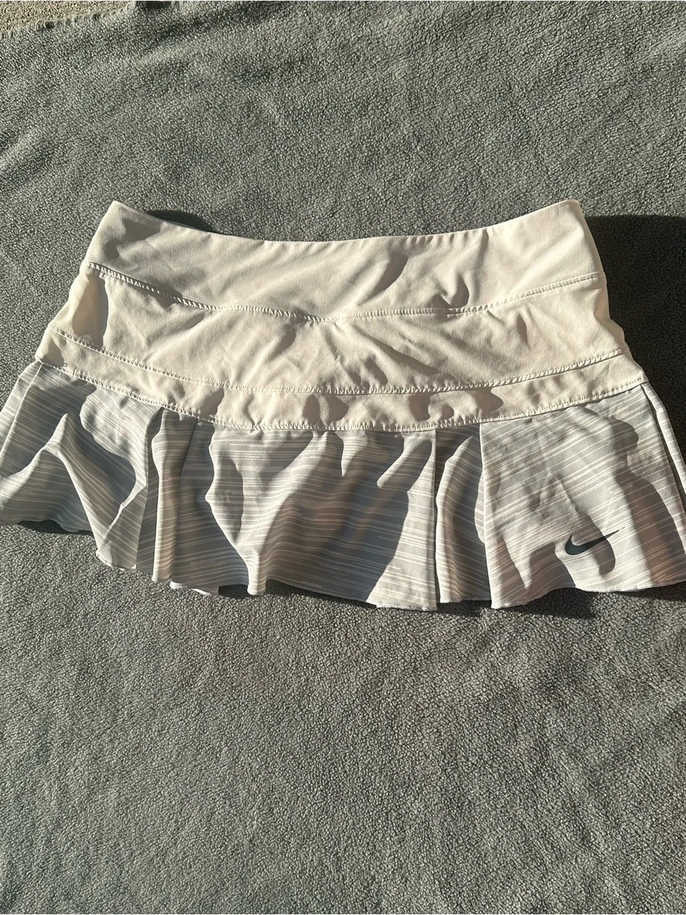 Nike White Pleated Athletic Mini Skirt
